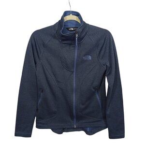 The North Face Jacket Womens S Blue Full Zip Pockets Waffle Asymmetrical Outdoor